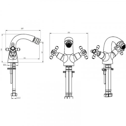 Смеситель для биде Boheme Royal Cristal 296-Royal Золото латунь