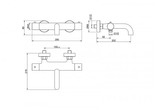 Смеситель для ванны Aquatek Европа AQ1343BG  с термостатом цвет Золото шлифованное
