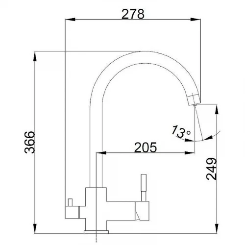 Смеситель для кухни Haiba HB76819-5 Золото матовое