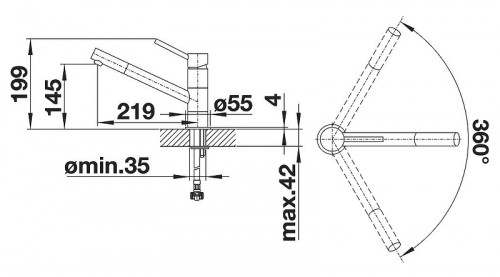 Смеситель для кухни Blanco Kano 521502 Хром латунь