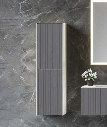 Шкаф пенал Orka Cube 40 3000365 подвесной Антрацит матовый Белый МДФ / ЛДСП