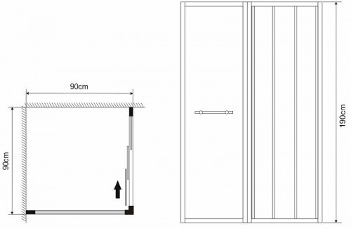 Душевой уголок Grossman Alba 90х90 GR-9090Al1 профиль Хром стекло прозрачное
