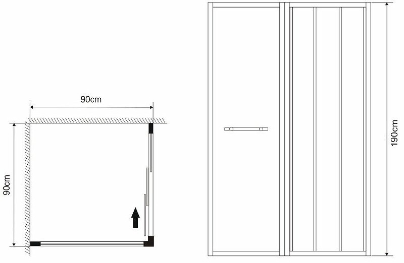 Душевой уголок Grossman Alba 90х90 GR-9090Al1 профиль Хром стекло прозрачное