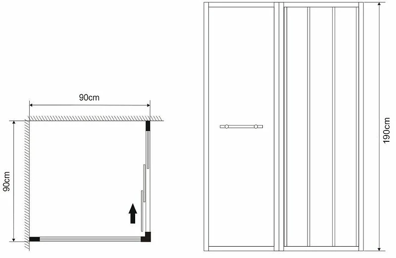 Душевой уголок Grossman Alba 90х90 GR-9090Al1 профиль Хром стекло прозрачное