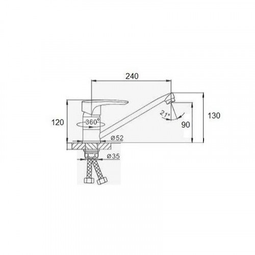 Смеситель для кухни D-Lin D154422 цвет Хром