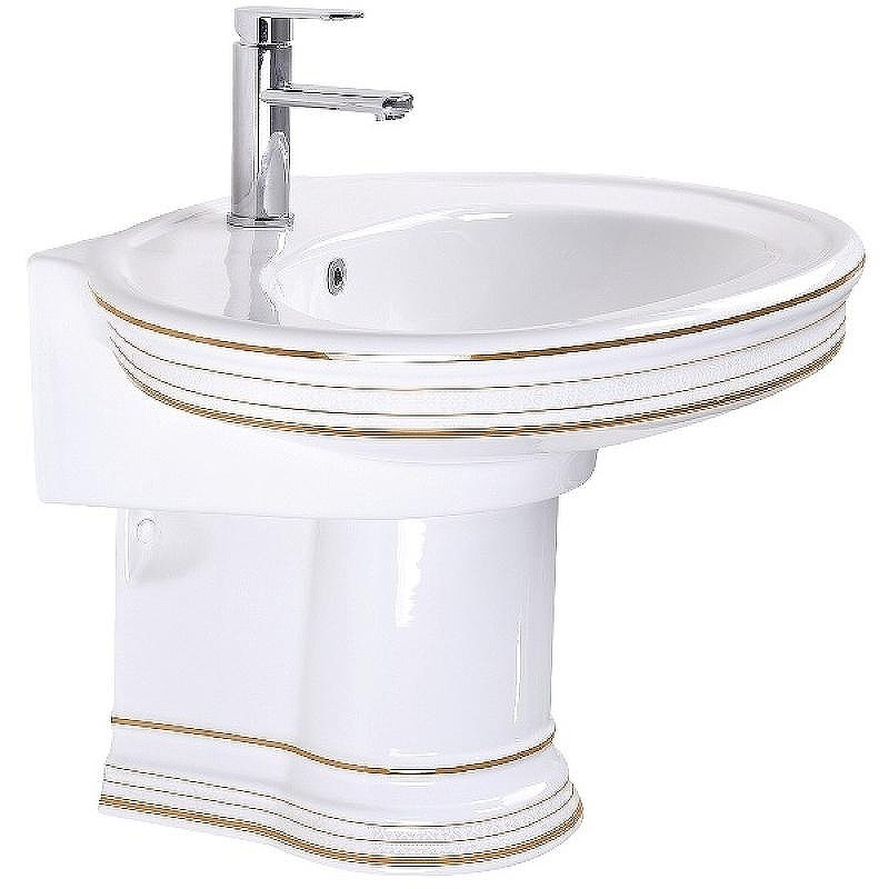 Раковина подвесная CeramaLux Lux Classic 75 4290 с полупьедесталом Белая