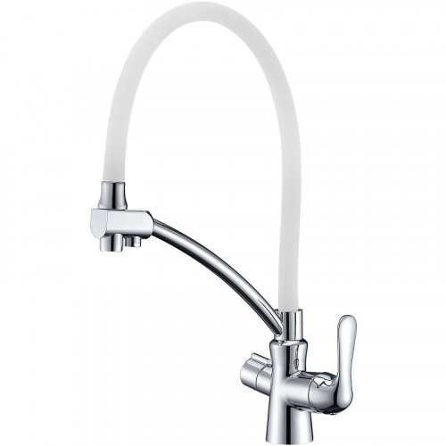 Смеситель для кухни Lemark Comfort LM3070C-White Хром Белый латунь