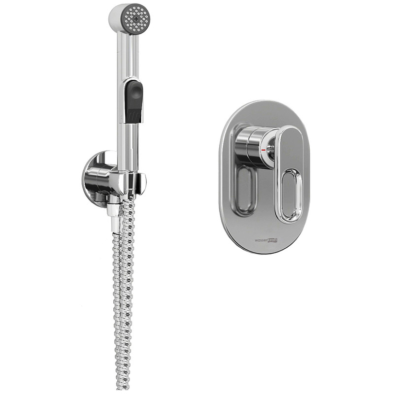 Гигиенический душ со смесителем WasserKRAFT Kammel A111857 Хром латунь на стену