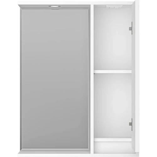 Зеркало со шкафом Brevita Balaton 65 R BAL-04065-01-П с подсветкой Белое матовое МДФ / ЛДСП, стекло