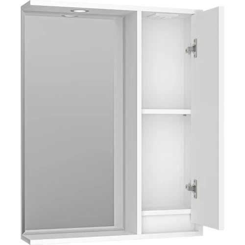 Зеркало со шкафом Brevita Balaton 65 R BAL-04065-01-П с подсветкой Белое матовое МДФ / ЛДСП, стекло