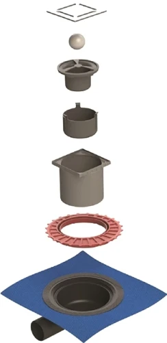 Душевой трап Berges Zentrum Norma 150x150 091363 с решеткой Хром