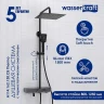 Душевая система WasserKRAFT Abens A114.162.130.CB Thermo с термостатом Черная матовая Хром латунь на стену