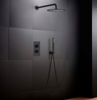 Душевая система Aquatek Европа AQ1376MB с термостатом Черная матовая латунь встраиваемый