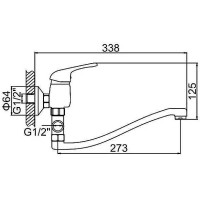 Смеситель для ванны Ledeme H39-B 2139-ВL универсальный Хром силумин на стену