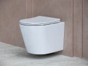 Комплект унитаза с инсталляцией Ceramicanova Balearica CN6000_1001M_1000 с сиденьем Микролифт и клавишей смыва Хром матовый фарфор подвесной
