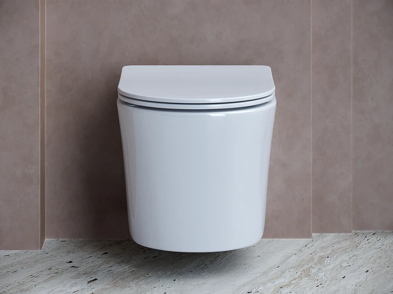 Комплект унитаза с инсталляцией Ceramicanova Balearica CN6000_1001M_1000 с сиденьем Микролифт и клавишей смыва Хром матовый фарфор подвесной