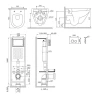 Унитаз с инсталляцией AM.PM Spirit V2.0 Aquaspin IS110138.701900 цвет Белый с сиденьем Микролифт и клавишей смыва цвет Черный матовый