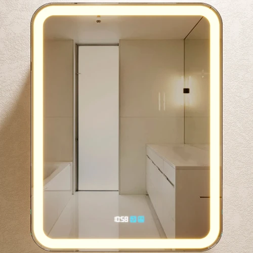 Зеркальный шкаф Silver Mirrors Фиджи 60-3 R LED-00002858 с подсветкой Белый МДФ / ЛДСП, стекло