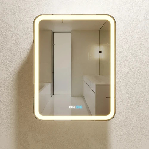 Зеркальный шкаф Silver Mirrors Фиджи 60-3 R LED-00002858 с подсветкой Белый МДФ / ЛДСП, стекло