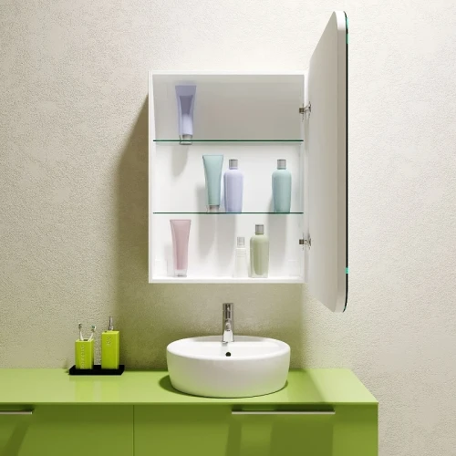 Зеркальный шкаф Silver Mirrors Фиджи 60-3 R LED-00002858 с подсветкой Белый МДФ / ЛДСП, стекло