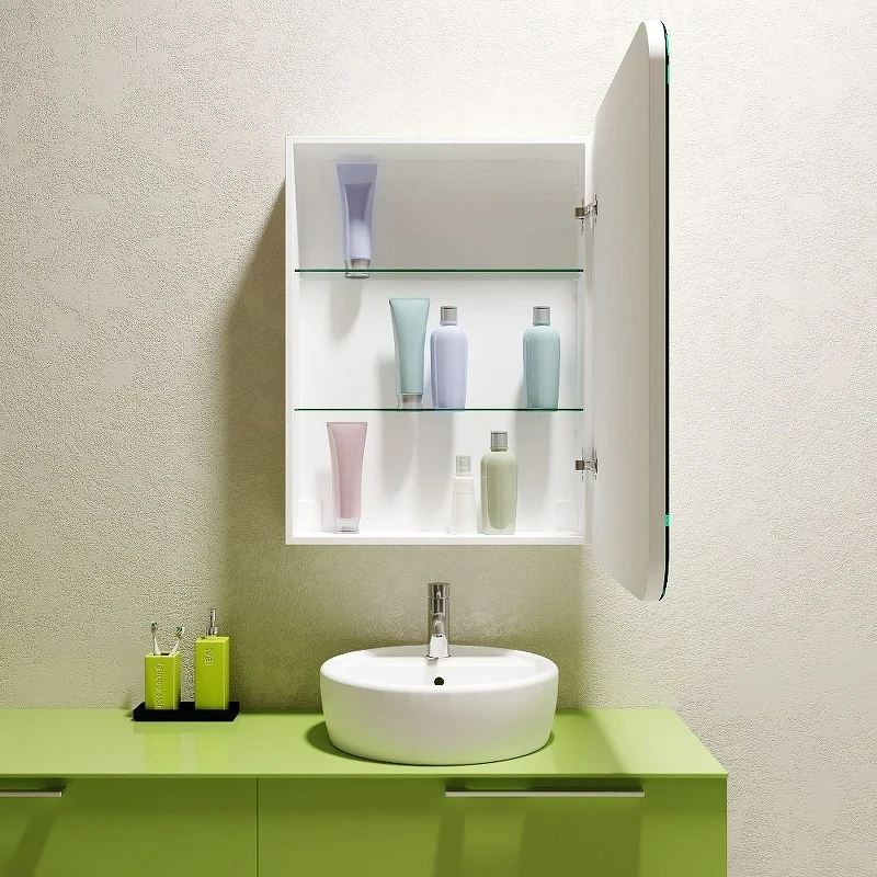 Зеркальный шкаф Silver Mirrors Фиджи 60-3 R LED-00002858 с подсветкой Белый МДФ / ЛДСП, стекло