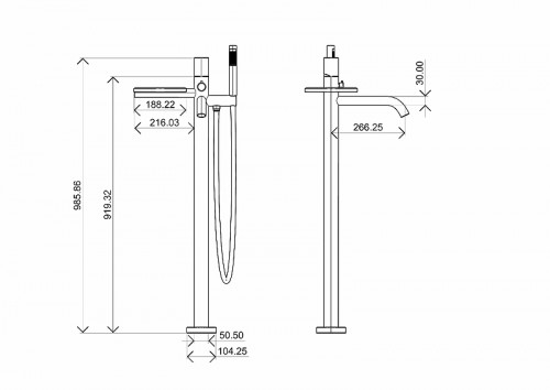 Смеситель для ванны Boheme Stick 129-WCR Белый Хром латунь на пол