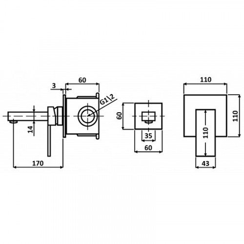 Смеситель для раковины ALMAes Liva TVZ-1842 Хром латунь встраиваемый