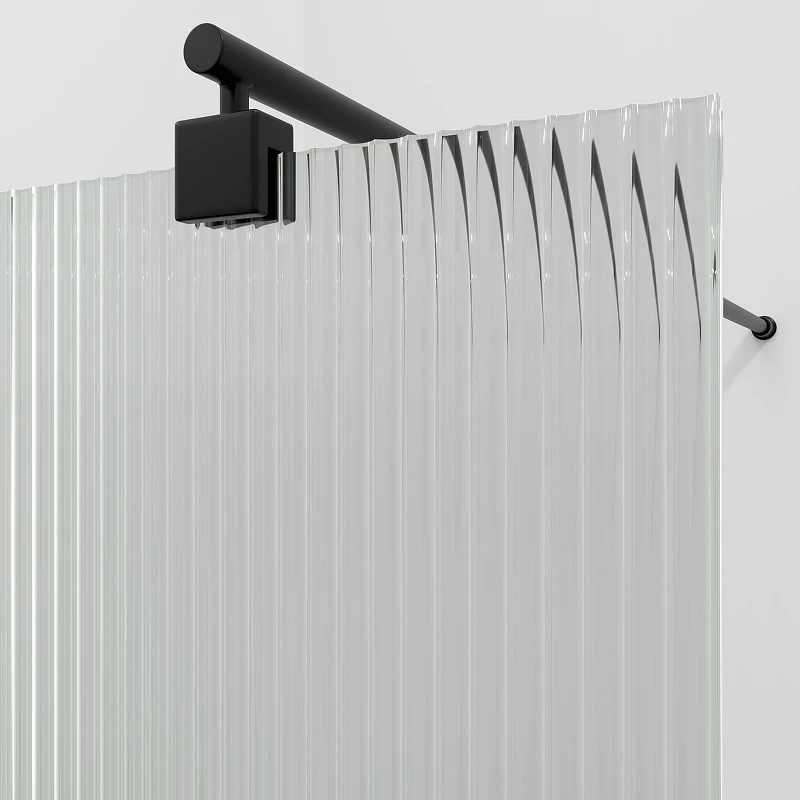 Душевая перегородка WasserKRAFT Rur 90 30W39MB-FL профиль цвет Черный матовый стекло рифленое