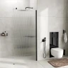 Душевая перегородка WasserKRAFT Rur 90 30W39MB-FL профиль цвет Черный матовый стекло рифленое