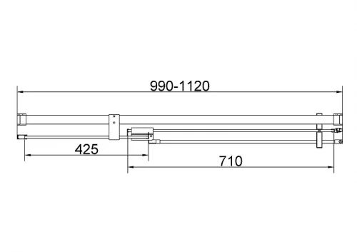 Душевая дверь Vincea Экстенза (Extenza) 110 VDP-4EX1011CLGM профиль Вороненая сталь стекло прозрачное