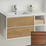 Тумба с раковиной SanVit Мэри-4 90 L kmery904 с фактурой под дерево подвесная Зебрано МДФ / ЛДСП