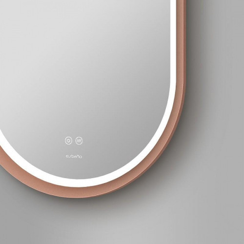 Зеркало Esbano ES-3310HVDG 60 ESMR3310HVDG с подсветкой цвет Розовое золото с сенсорным выключателем и подогревом