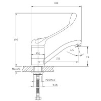 Смеситель для кухни Haiba HB4554-2 Хром латунь