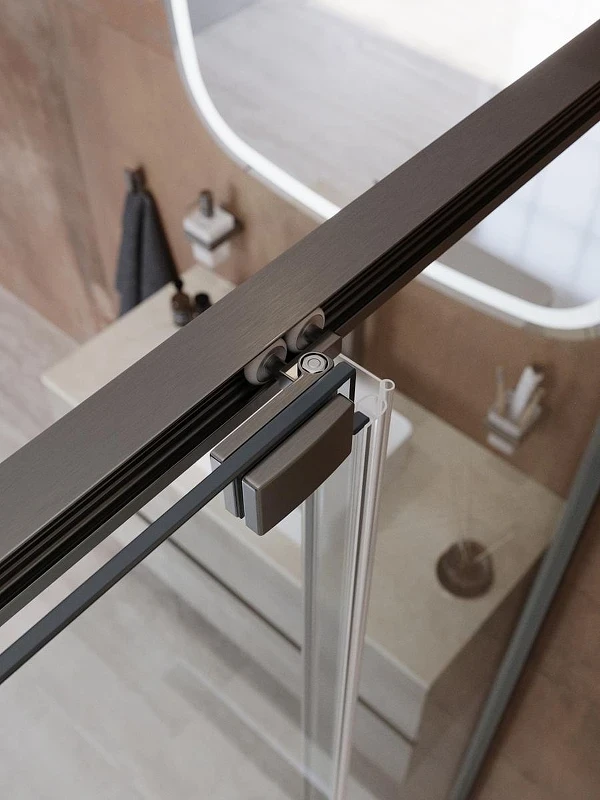 Душевой уголок Cezares Lux 120x90 LUX-AH-FS-11-120/90-C-GM профиль Оружейная сталь стекло прозрачное
