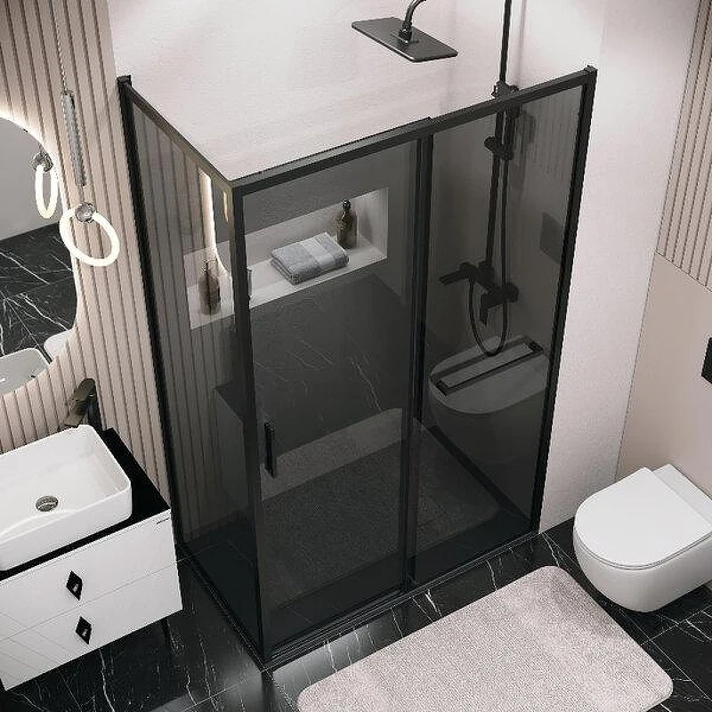 Душевой уголок Grossman Style 120x100 120.K33.05.1210.21.10 профиль Черный матовый стекло тонированное