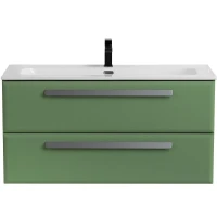 Тумба под раковину Cezares Eco-Cer-N 100 ECO-CER-N-1000-2C-SO-PS-P подвесная Фисташковый Софт без ручек МДФ / ЛДСП