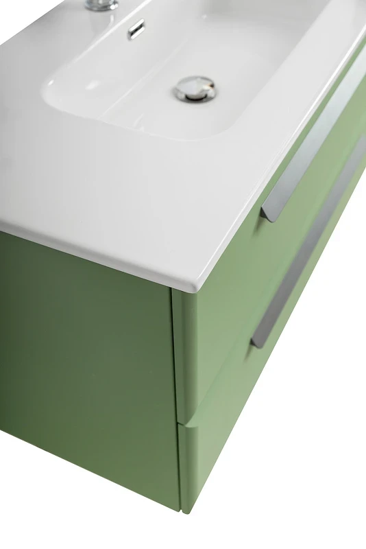 Тумба под раковину Cezares Eco-Cer-N 100 ECO-CER-N-1000-2C-SO-PS-P подвесная Фисташковый Софт без ручек МДФ / ЛДСП