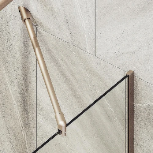 Шторка на ванну Maybah Glass MGV-154-2у 740x1400 в узком профиле Бронза стекло прозрачное