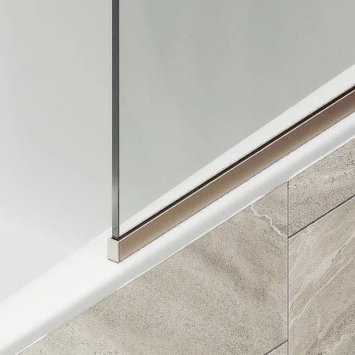 Шторка на ванну Maybah Glass MGV-154-2у 740x1400 в узком профиле Бронза стекло прозрачное