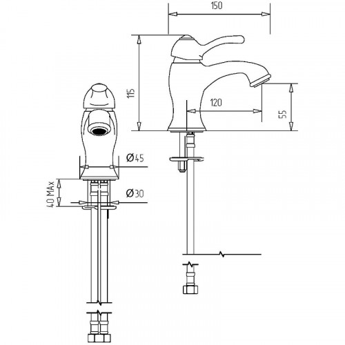 Смеситель для раковины Migliore Grazia 29684 Хром латунь