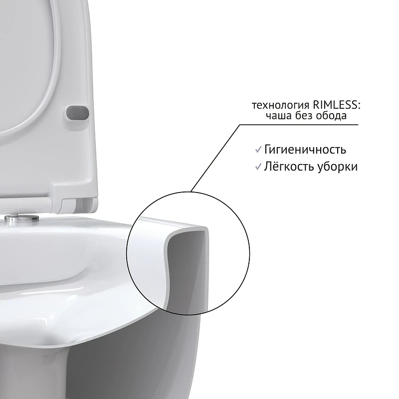 Унитаз Berges Ego XL 082138 подвесной с сиденьем Микролифт фарфор подвесной