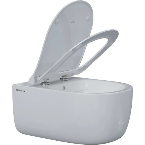 Унитаз Berges Ego XL 082138 подвесной с сиденьем Микролифт фарфор подвесной