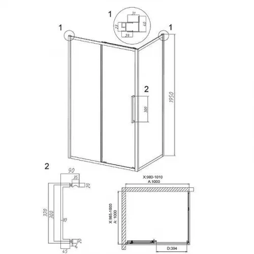 Душевой уголок Grossman Cosmo 100x100 120.K33.02.1010.10.00 профиль Хром стекло прозрачное