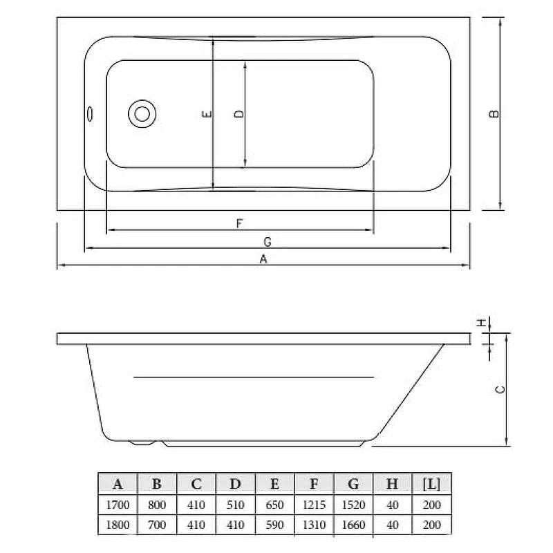 Акриловая ванна C-Bath Muse 170x80 CBQ011001 без гидромассажа