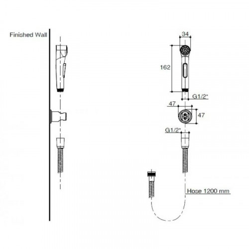Гигиенический душ Jacob Delafon Elate E97258-CP Хром