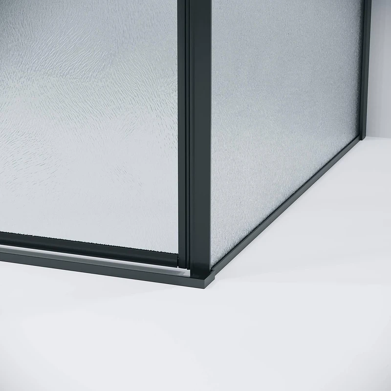 Душевая стенка Grossman Galaxy 100 200.K33.01.100.21.02 профиль Черный матовый стекло шиншилла