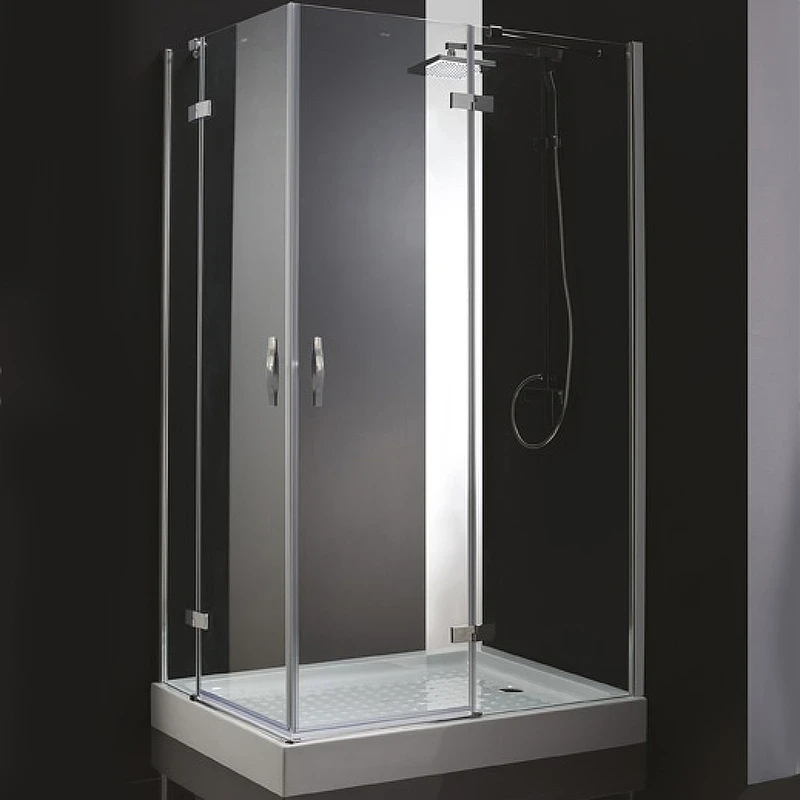 Душевой уголок Cezares Bergamo 100x90 R BERGAMO-W-AH-2-100/90-C-Cr-R профиль Хром стекло прозрачное