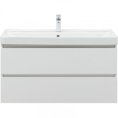 Тумба под раковину Aquanet Вега 100 316655 подвесная Белый глянец МДФ / ЛДСП
