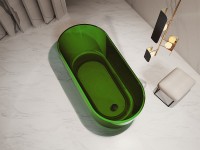 Ванна из полиэфирной смолы Abber Kristall 170х80 AT9706Emerald Зеленая без гидромассажа