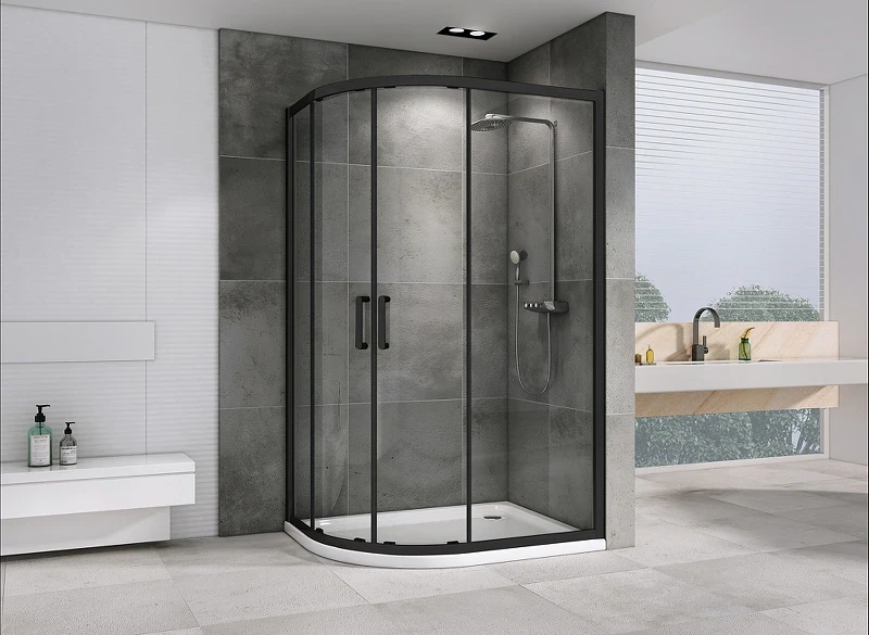 Душевой уголок Abber Schwarzer Diamant 120x80 AG01128B профиль Черный стекло прозрачное